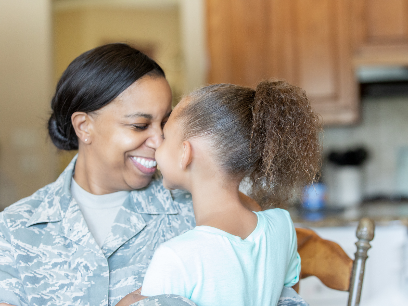 Servicewoman and her daughter